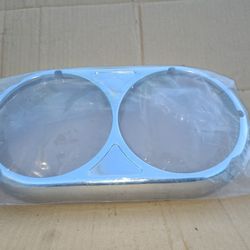 Dual Round Headlamp Assembly, Polished Aluminum Housing 