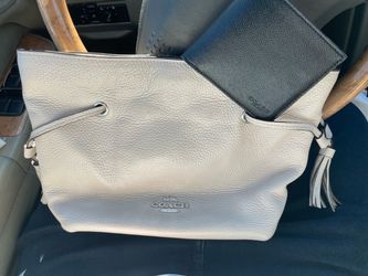 Coach Leather Shoulder Bag with Tassel