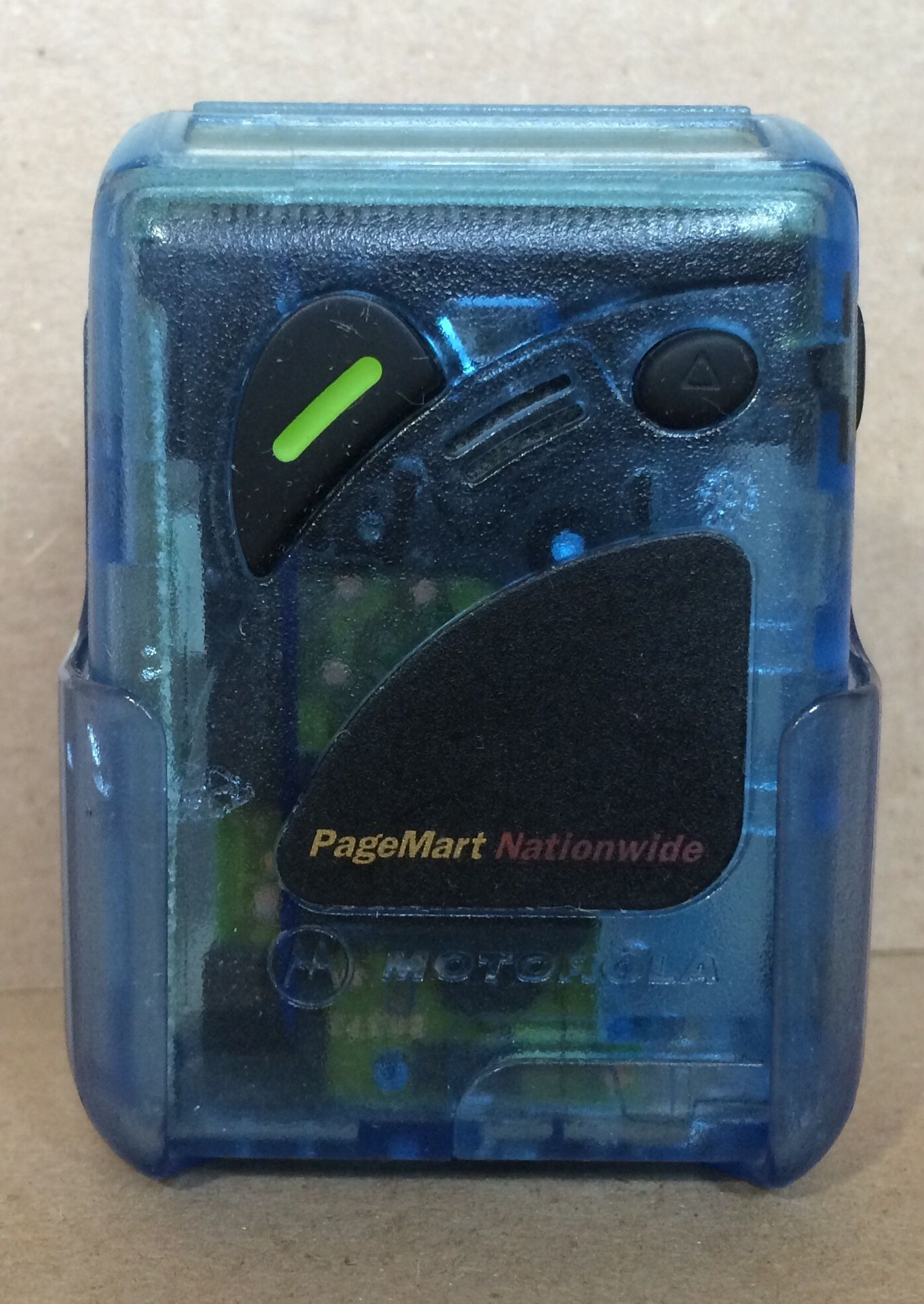 Clear Blue Motorola PageMart Nationwide Pager w/Belt Clip Case