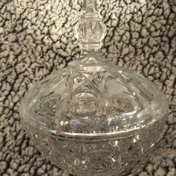 Vintage Crystal Dish With Lid