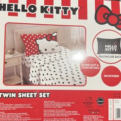 Hello Kitty Twin Sheet Set 
