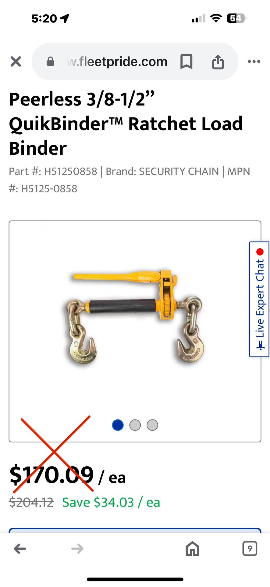 N Columbus McKinnon and peerless chain binders- folding, and chains