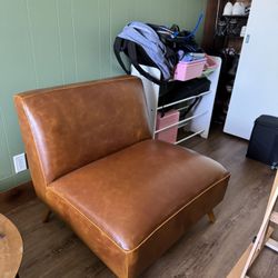 World Market Huxley Cognac Leather Accent Chair