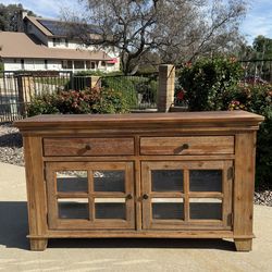 Rustic Wood Sideboard Media Console  (Read Description)