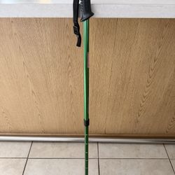  Green Coleman aluminum trekking pole.