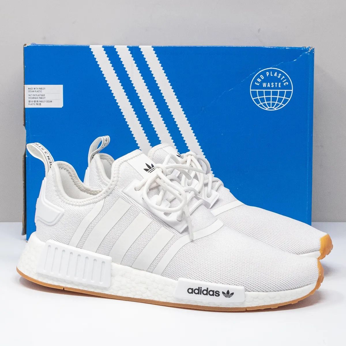 Adidas NMD R1 PrimeBlue White Sneakers Size 9 new in box