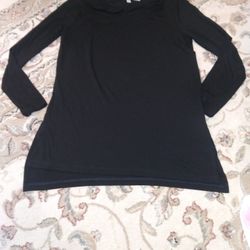 Paraphrase Women's Size XS Black Long Sleeve Soft Jersey Blouse