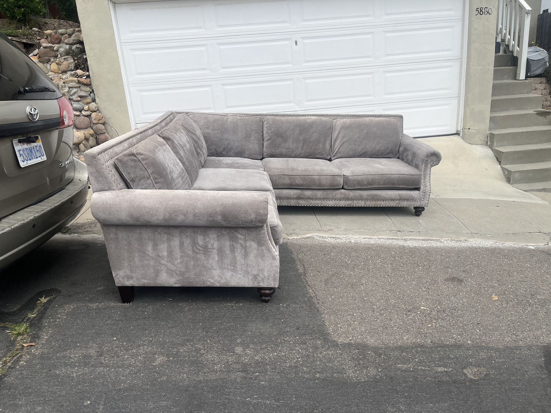 Grey King Size Sectional Couch 9.4x9.4 Ft