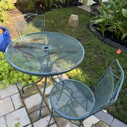 Metal Table And 2 Chairs 