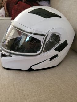 ILM White Motercyle Helmet Large