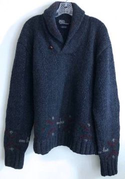 vintage Ralph Lauren HAND KNIT shall collar pullover sweater XL