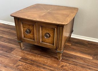Burl wood inlay side table
