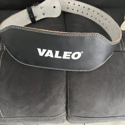 Valeo Black Leather Padded Weight Lifting Belt Back Support Belt