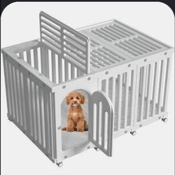 Dog Playpen With Door & Cover Top, Fence Panel Puppy Playpen, Room Dog Crate, Pet Playpen For Small & Medium Dogs, Puppy Play Pen For Indoors & Outdoo
