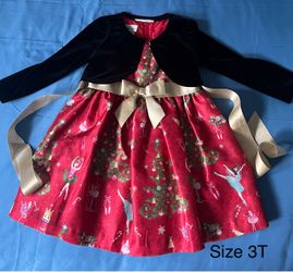 Girls Holiday Dress with Velvet Bolero Size 3T