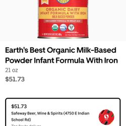 Earth’s Best Baby Formula - Unopened Box