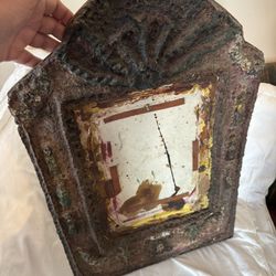 Vintage/Antique Handmade religious folk art picture frame