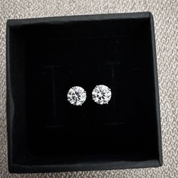 Moissanite 2 CT Round Earrings 