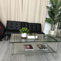 Beautiful Contemporary Glass Coffee  Table  With Acrylic Legs 