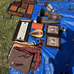 Wall Decor, candle stands, cool fall colors