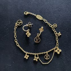 Louis Vuitton Bracelet And Earring Set