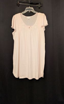 Miss Elaine Pink Short Sleeve Nightgown Nightdress Lace Trim XL