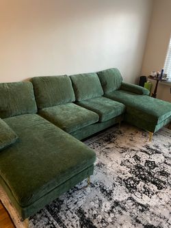 Green sectional couch