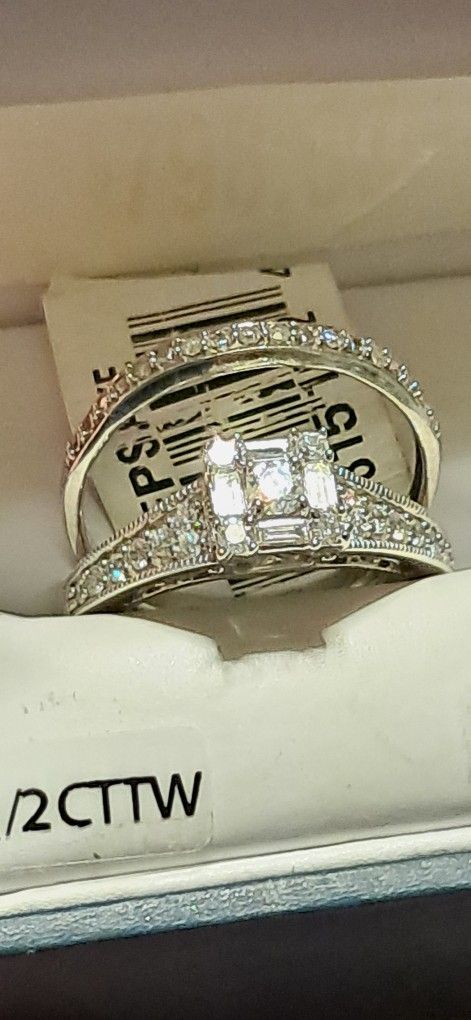10k Gold &diamonds Ring Set Unworn With Tag Still Attached 