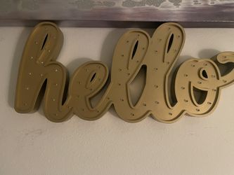 Light Up Hello Sign