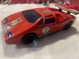 Vintage 70's T.P.S Japan Plastic Pull Back Lamborghini Countach NOS Nomura Toys