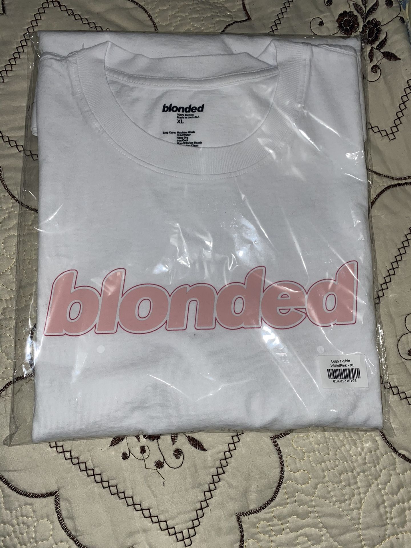 FRANK OCEAN BLONDE SHIRT XL PINK + WHITE