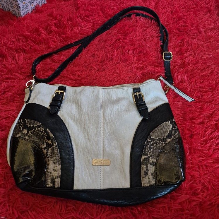Jessica Simpson Black And White Shoulder Bag