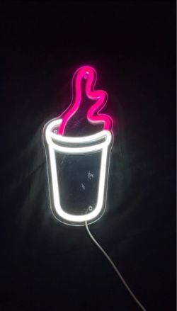 Neon LED Drink Cup Wall Sign