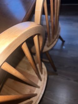 wooden table and chairs