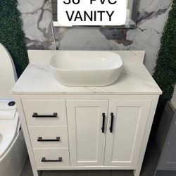 SALE ~ Modern PVC Bathroom Vanity - 36 inches