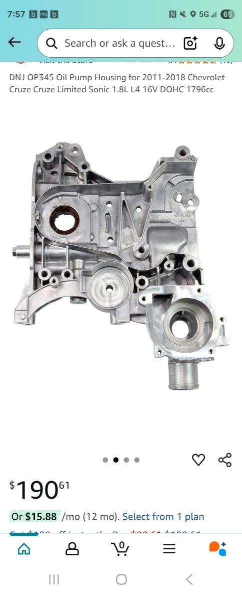 2011-2018 Chevrolet Cruze Oil Pump