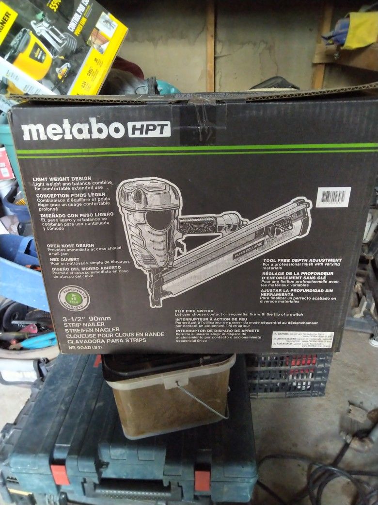 New Metabo Hpt 30 Degree Framing 3-1/2" Strip Nailer
