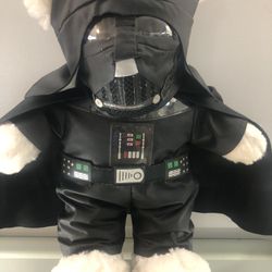 Build-A-Bear Workshop STAR WARS DARTH VADER Plush with Attached Cape and Helmet. retired bear