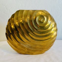 vintage art deco solid brass vase Thumbnail