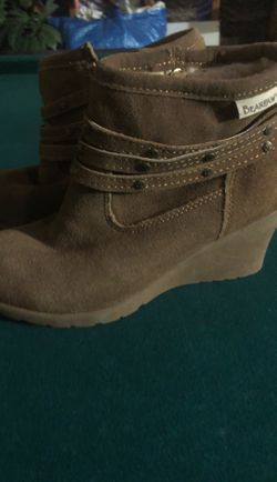 Bearpaw suede wedge boots -Brand new with tags