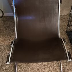 Mid Century Modern Leather And Chrome Scissor Chairs