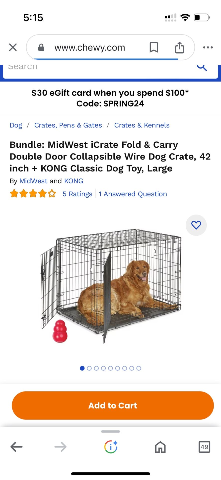 Kong Dog Crate Large 
