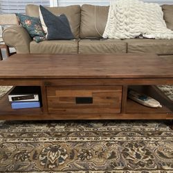Brown Wood Coffee Table (27” X 53”)