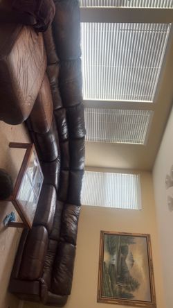 Living room leather sofa