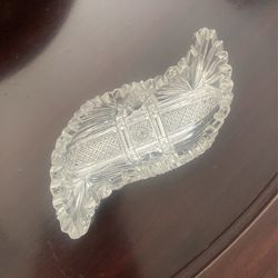 Bohemian Crystal Cut Dish/ Small Plate
