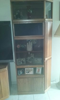 oak wall unit entertainment center