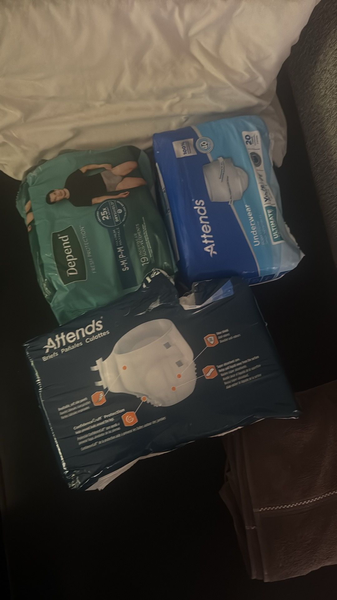 3 Packs Opened Briefs One Diaper