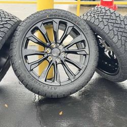 22" Wheels Rims Tires Chevy Silverado Tahoe GMC Sierra Yukon Cadillac