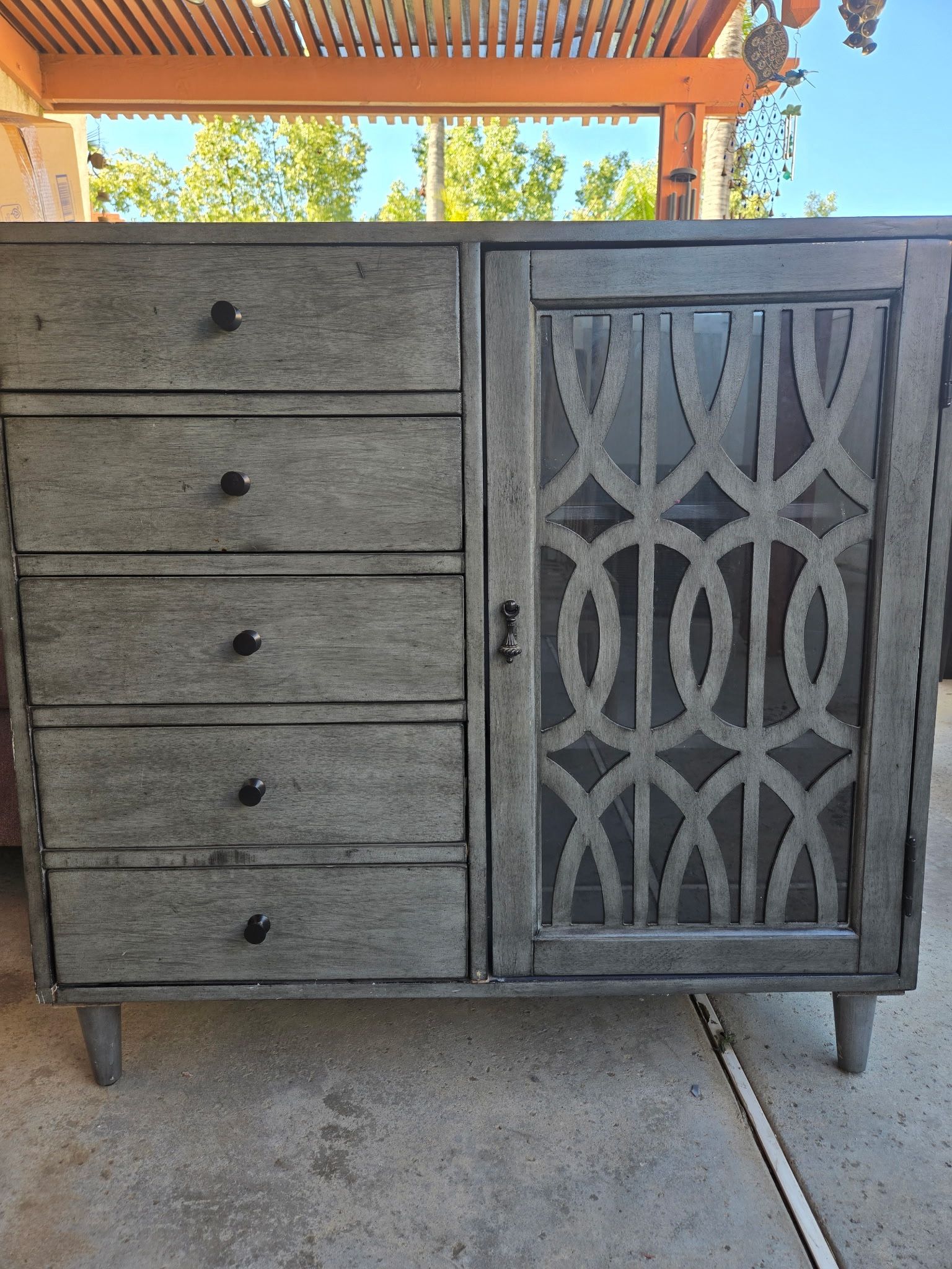 Modern Entryway Console / Accent Cabinet (Drawers + Shelves) “If the post is up, it’s available. First pickup gets it.”