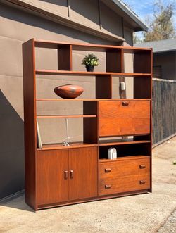 Mid Century MCM Modern Room Divider Wall Unit Desk Cabinet Bookshelf